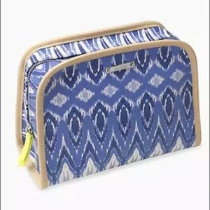 NWOT Stella & Dot Ikat Indigo Cosmetic Bag